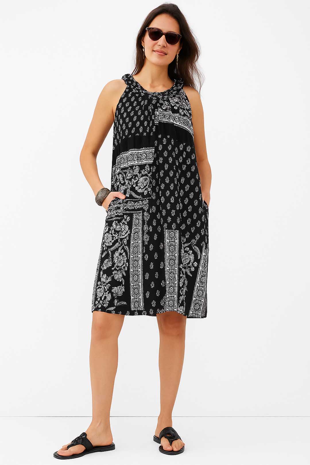 Rayon Bandana Print Shift Dress