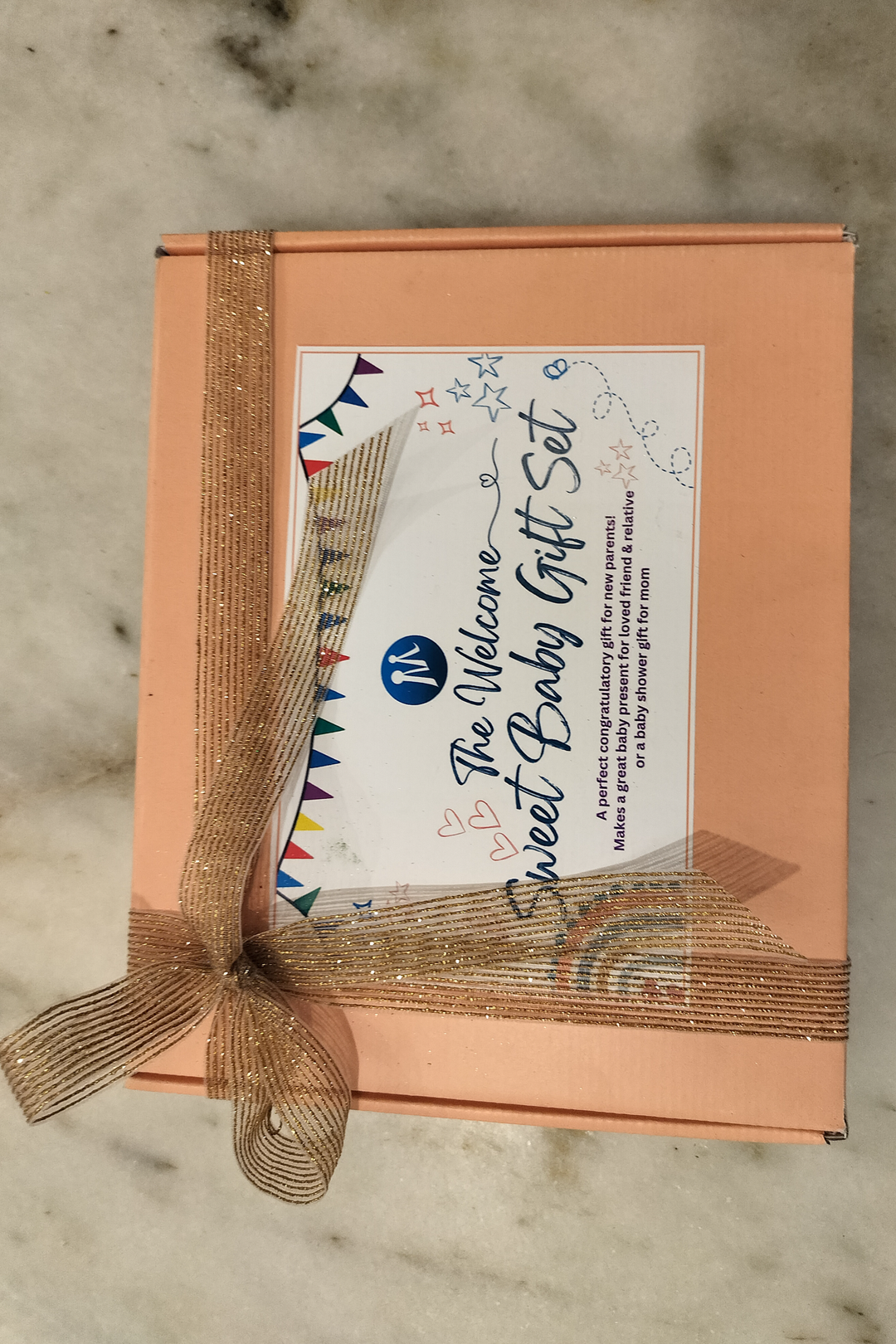 The Welcome Sweet Baby - A Perfect Congratulatory Gift for New Parents! | The Momiandme NewBorn Gift Box | Gift Hamper| Unisex Clothing Set | Infants Essentials | Baby Shower | 5 piece set | For BabyBoy and BabyGirl
