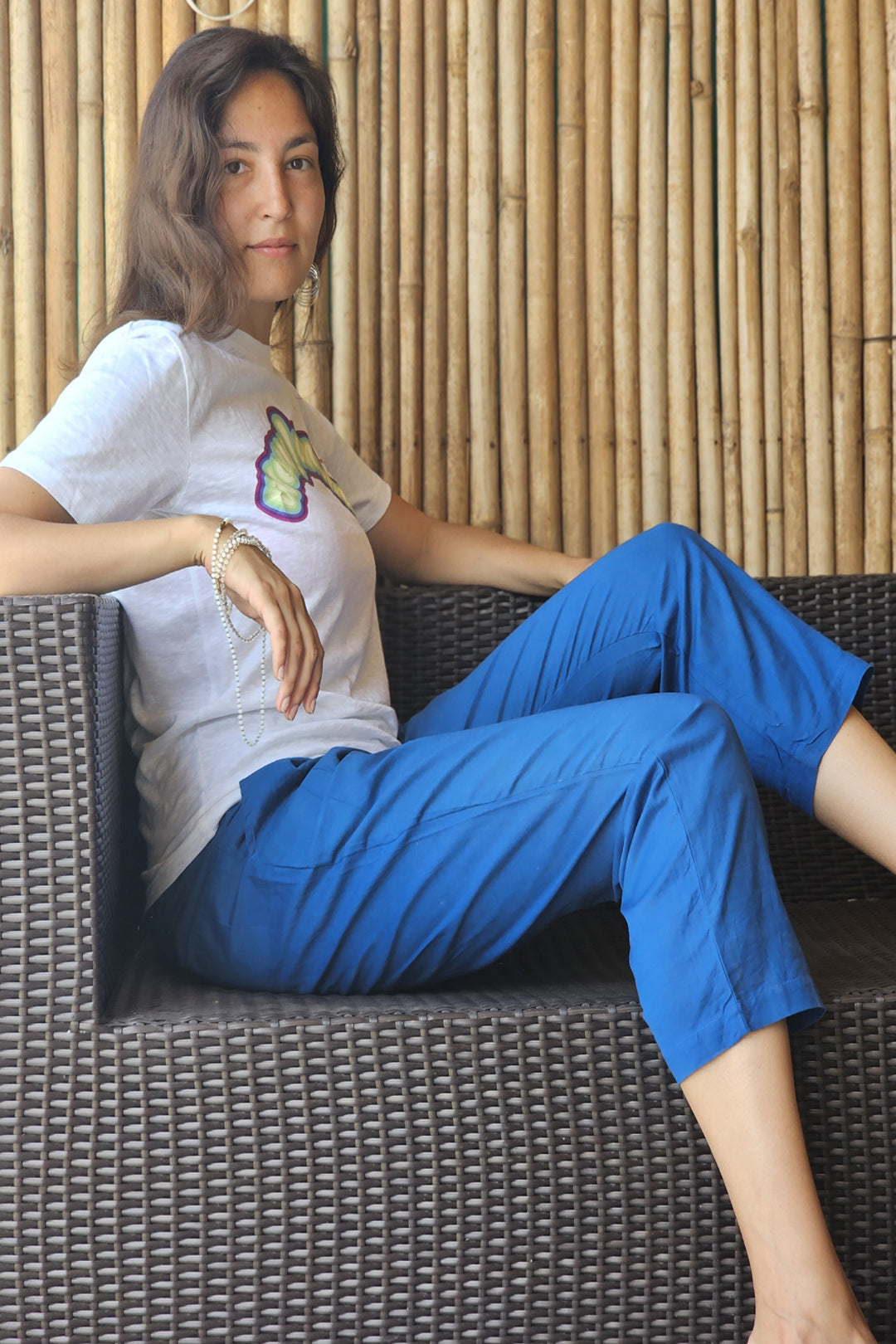 Comfortable smocked waist trousers