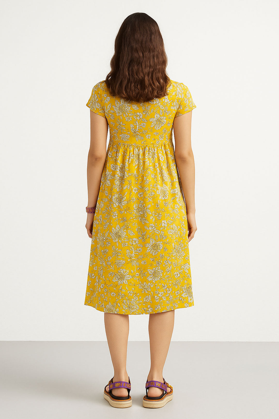 Wrap Yellow Floral Dress