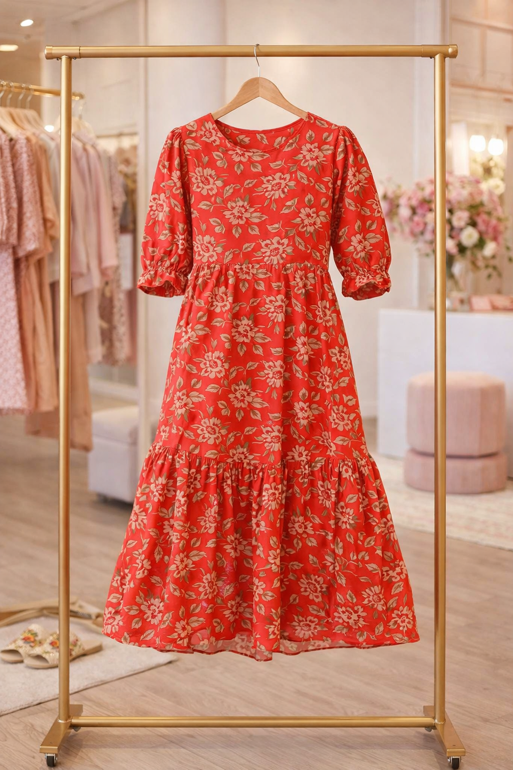 Sage Red Dress