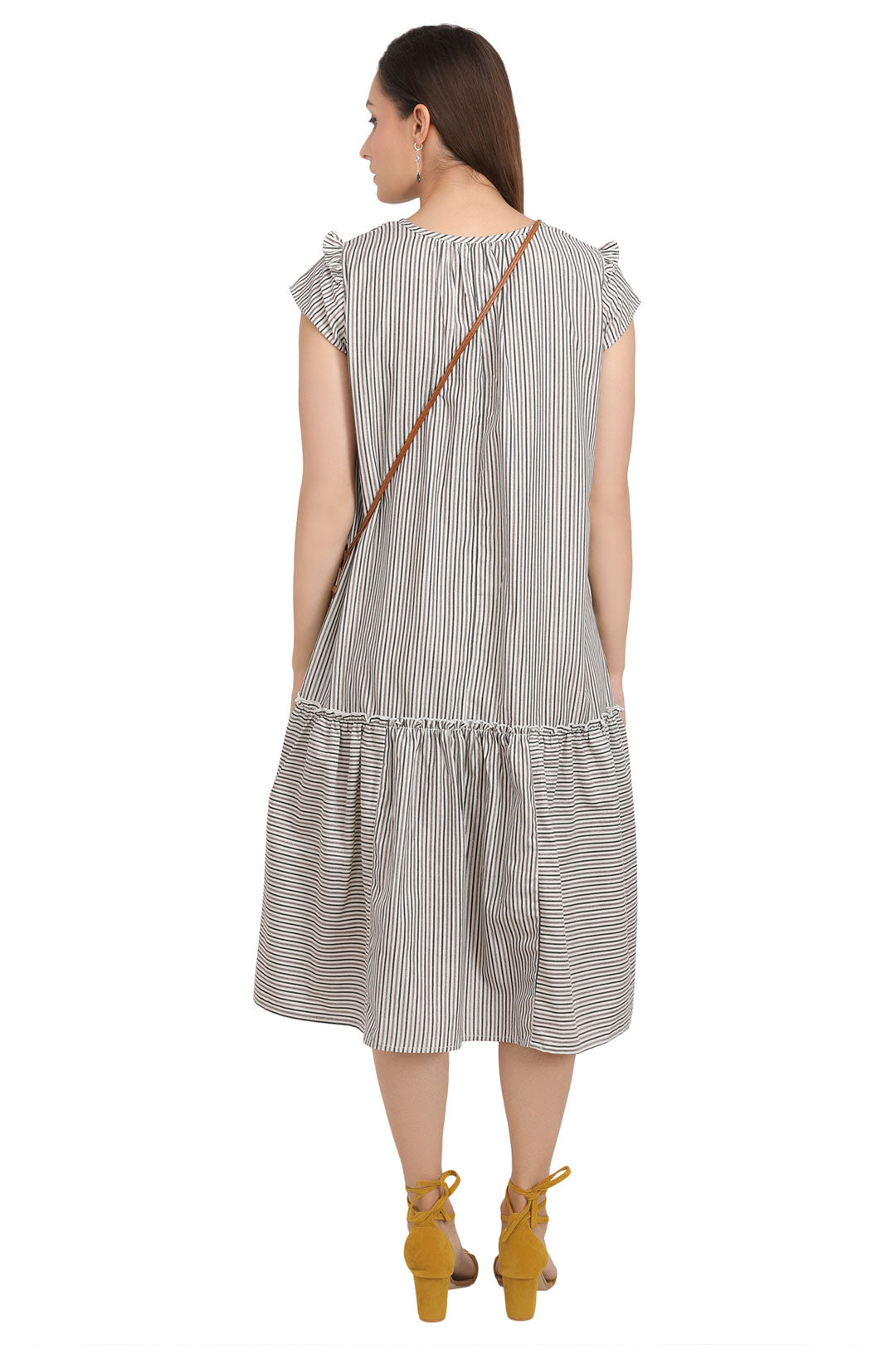 Urban Stripe Lurex Tiered Dress