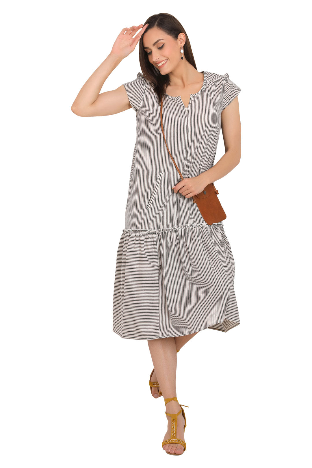 Urban Stripe Lurex Tiered Dress
