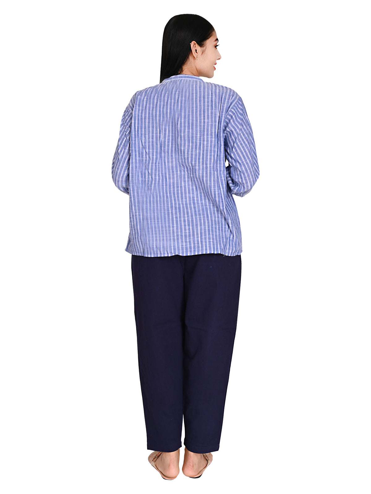 Blue stripe smart top
