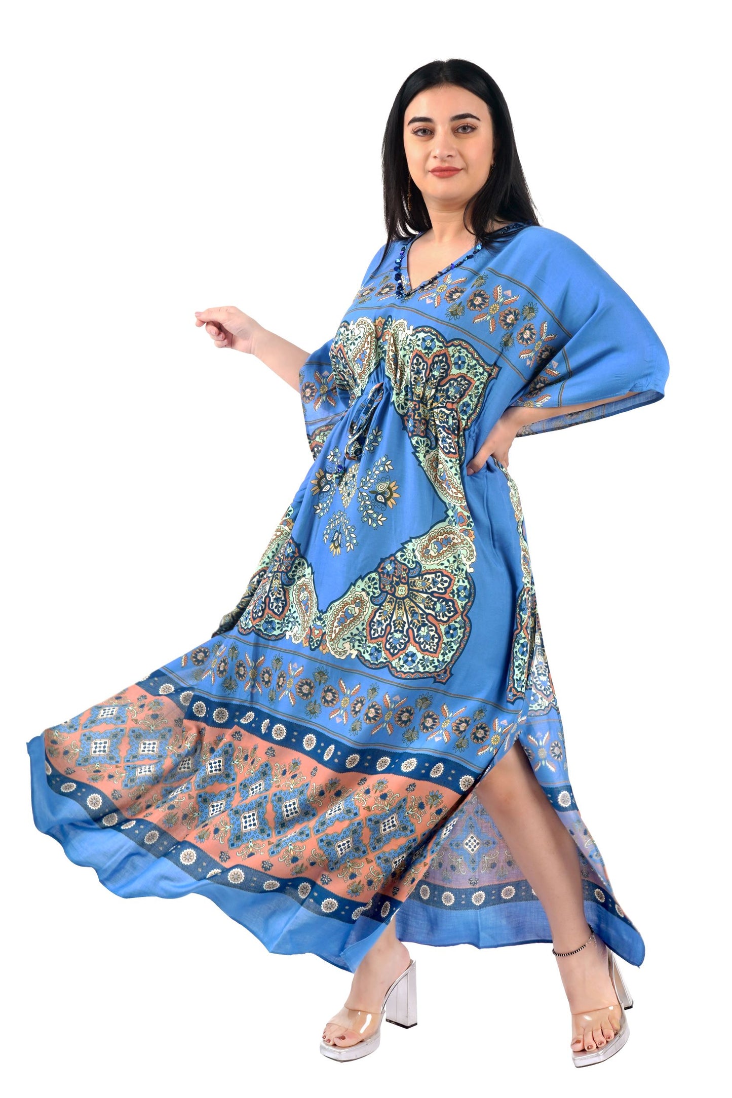 Kaftan with Neck Sequin