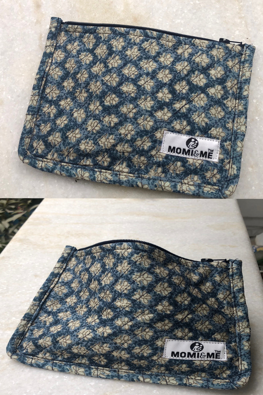 Dabu print cotton pouch