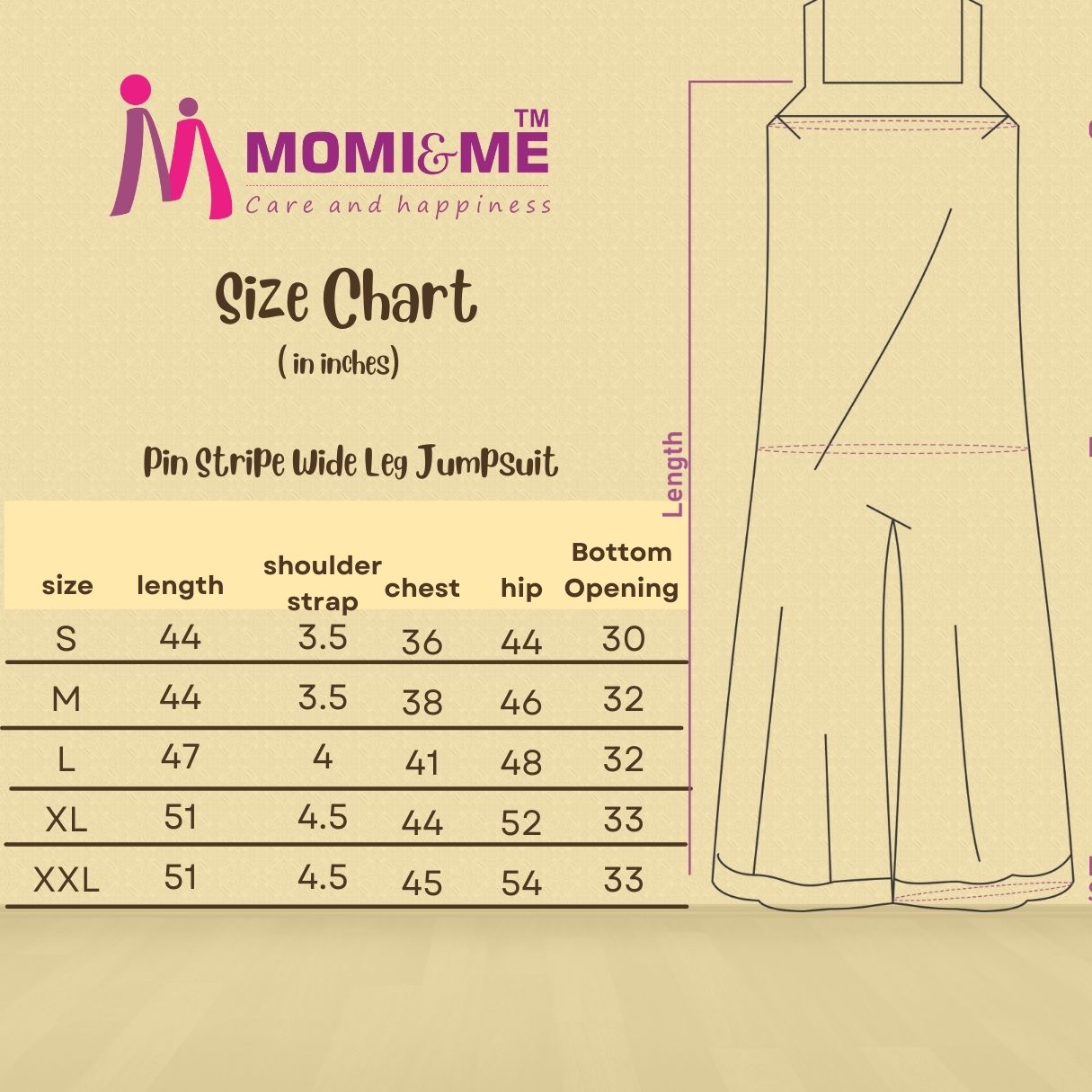 Romantic Knitted Jumpsuit - size chart by Momiandme