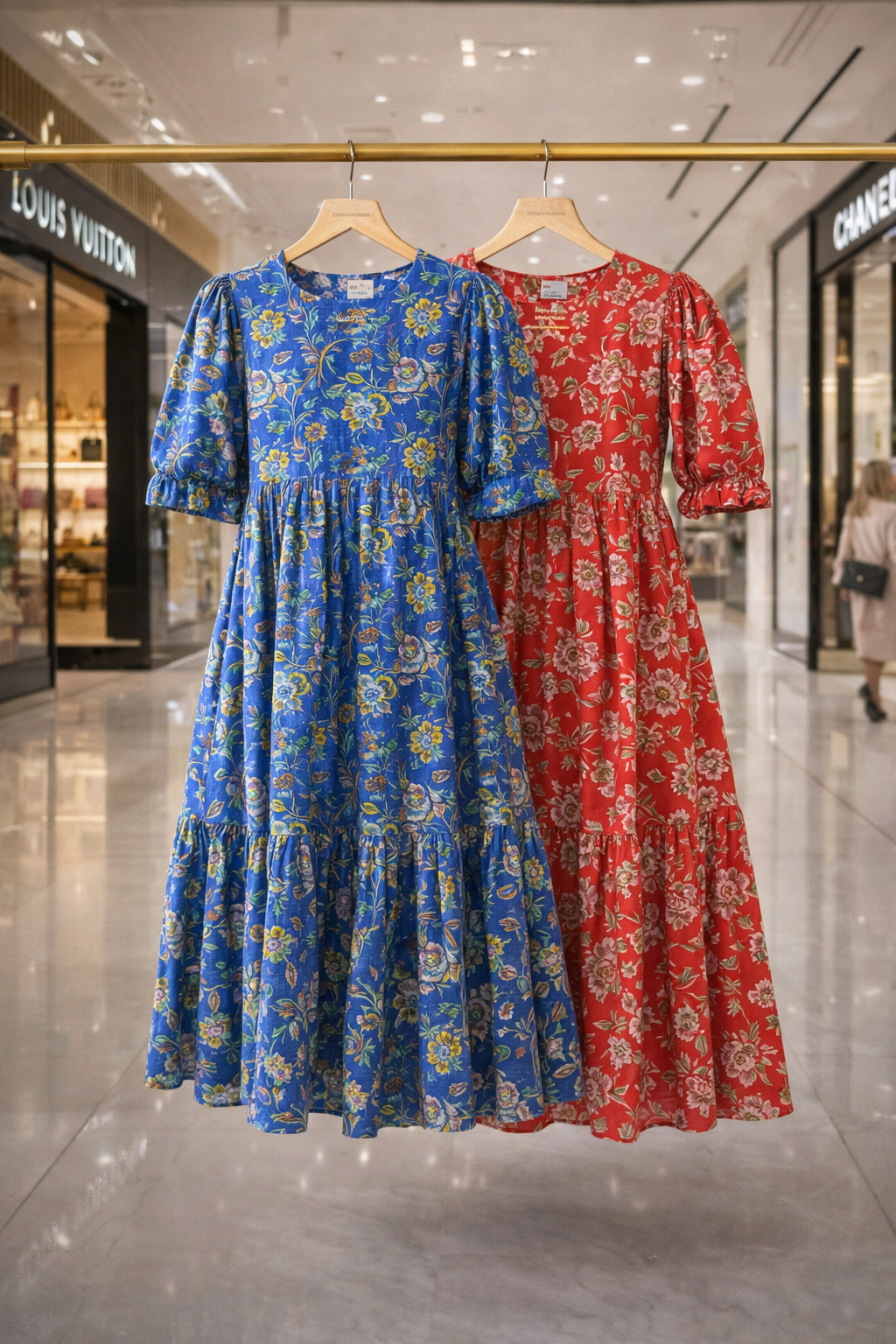 Sage Dress (Red/Blue)