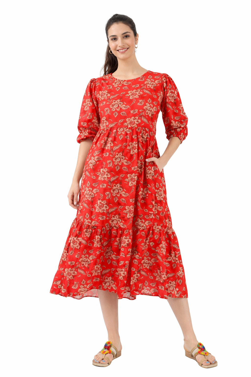 Sage Red Dress