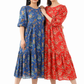 Sage Dress (Red/Blue)