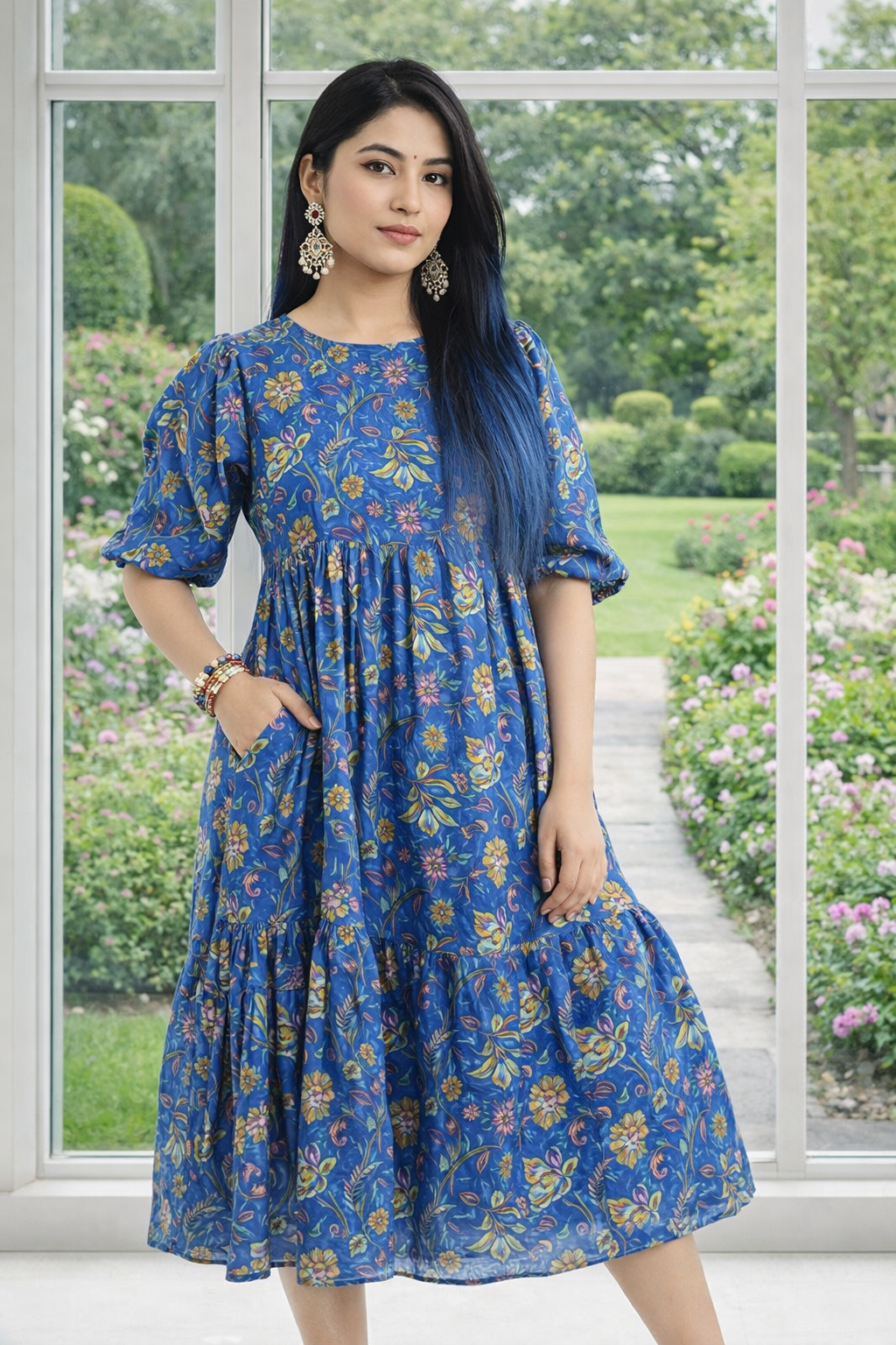 Sage Dress (Red/Blue)