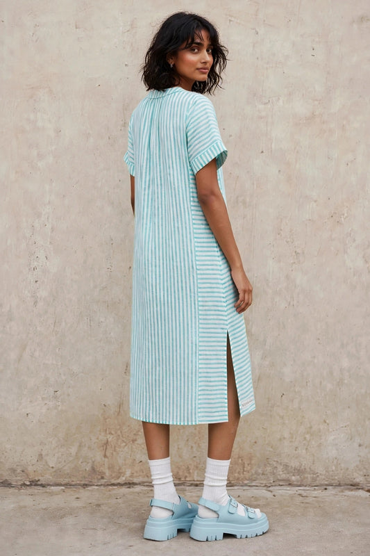 Aqua Align Engineered striped -Mintpastel  long tunic *kurta)