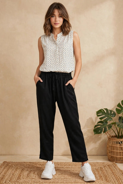Trendy Relaxed Pants-Comfortable smocked waist