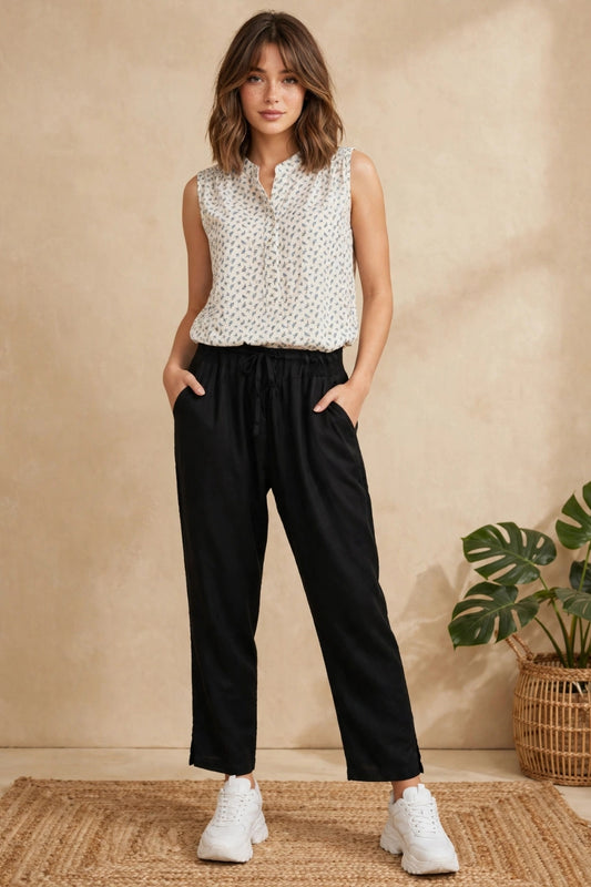 Trendy Relaxed Pants-Comfortable smocked waist