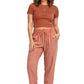 Casual smocked waist Trousers for women
