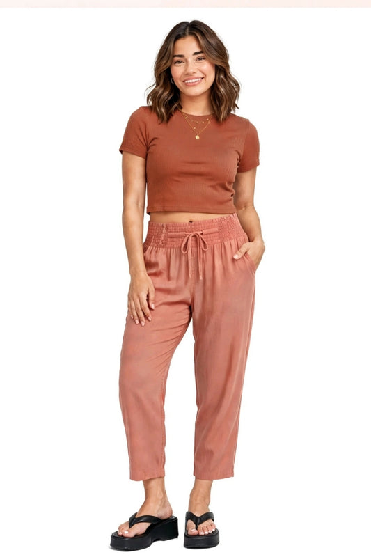 Casual smocked waist Trousers for women