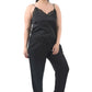 Black Smoked Elastic Waist Pant