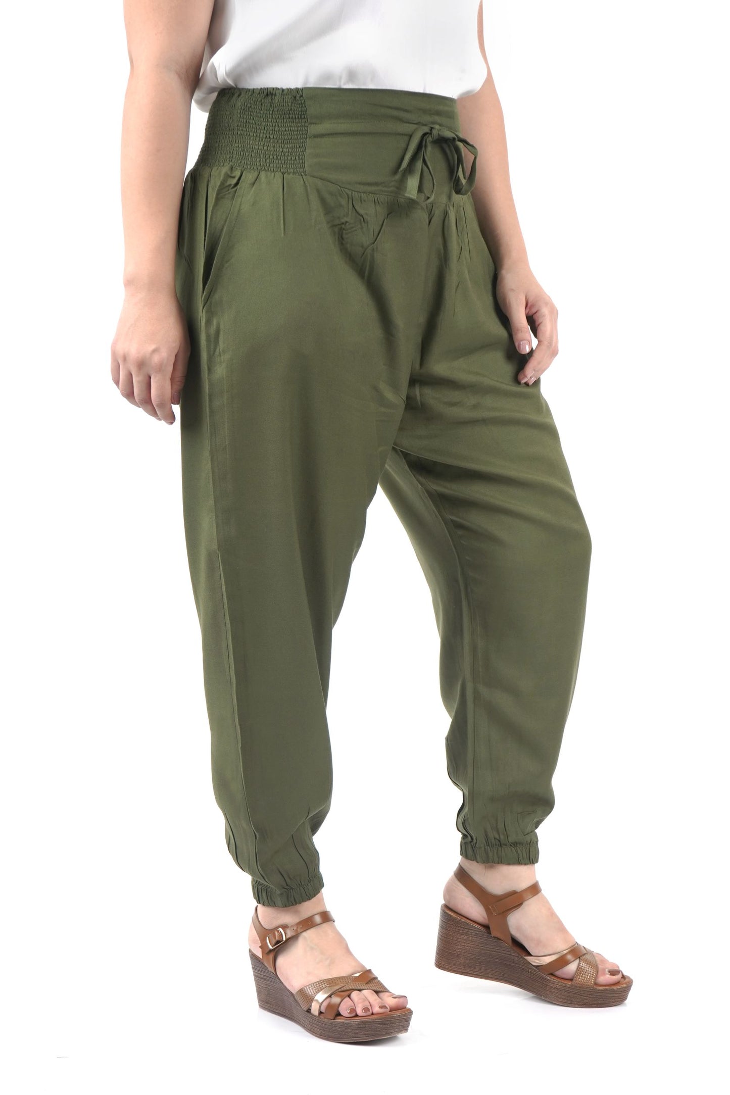 Versatile smocked waist pants for all occasions-RELAXED FIT WAIST