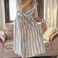 Multi Stripe Satin Dress