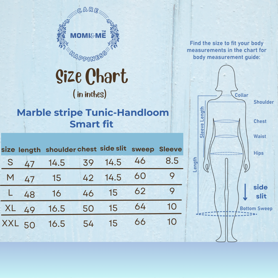 Marble stripe Tunic-Handloom Smart fit