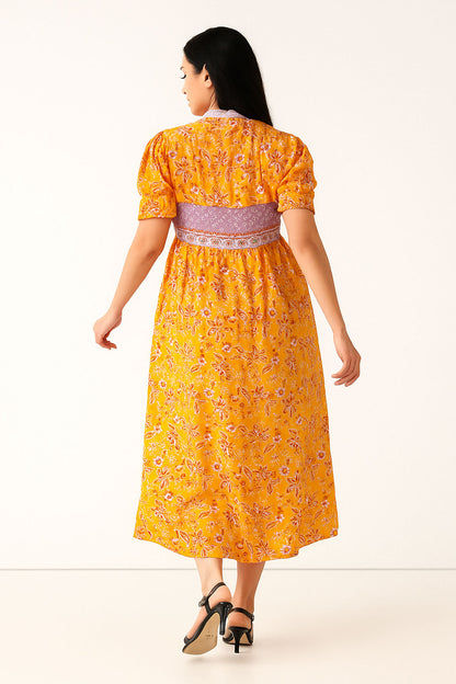 Marigold Border neckline Dress
