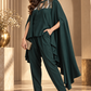 Party Embroided Sequined Asy Co-ord set -waterfall sleeves with Pant