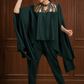 Party Embroided Sequined Asy Co-ord set -waterfall sleeves with Pant