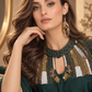 Party Embroided Sequined Asy Co-ord set -waterfall sleeves with Pant