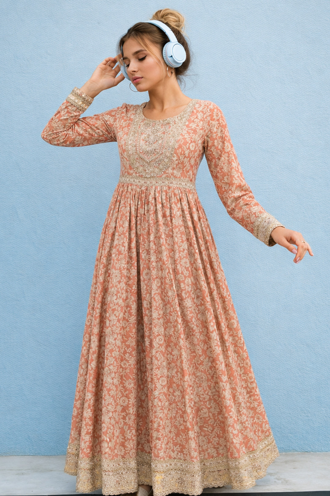Gul Zari Mulmul Dress