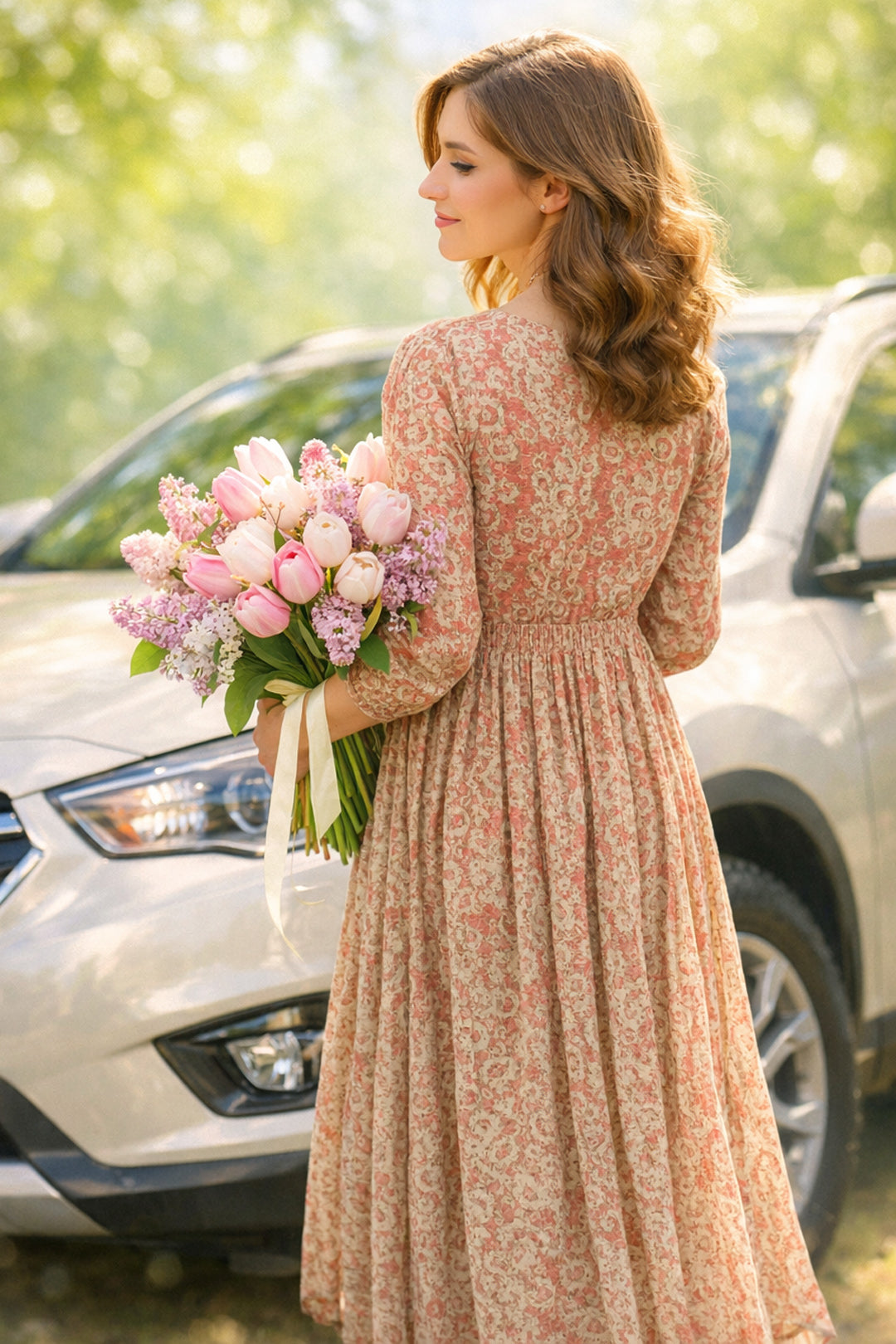 Gul Zari Mulmul Dress