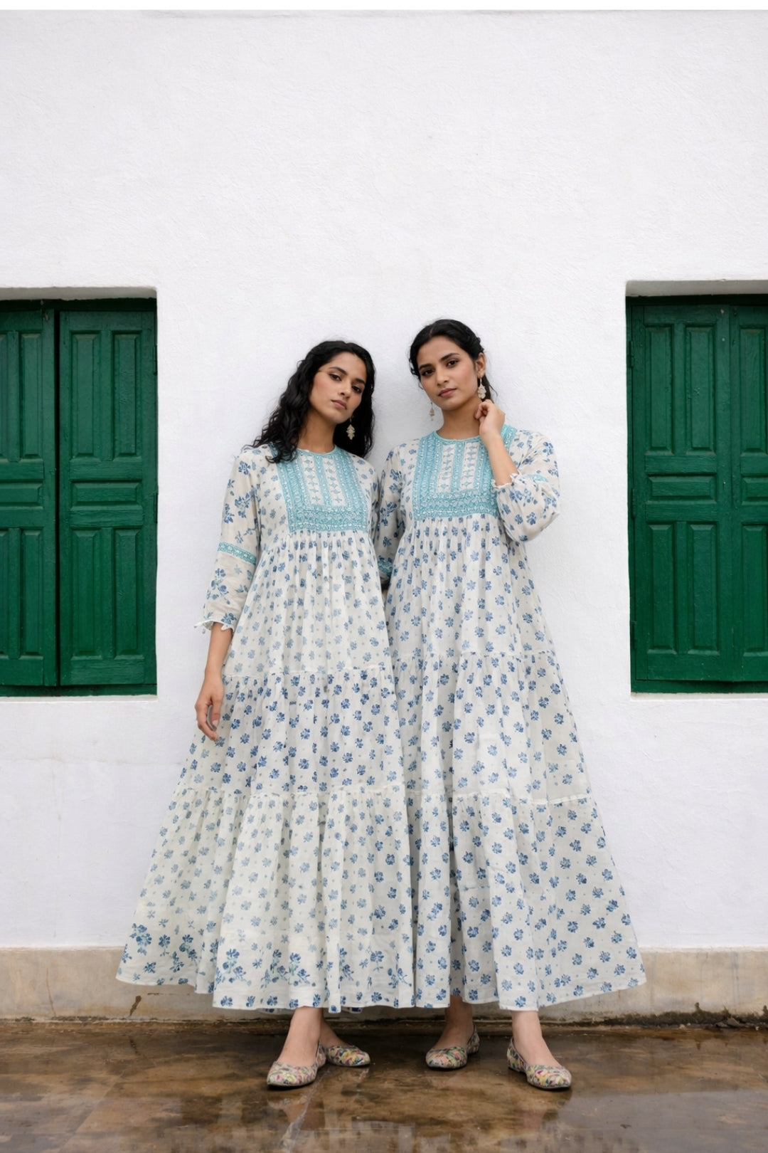 Momiandme_Sattva - Embroidred Block Print Dress