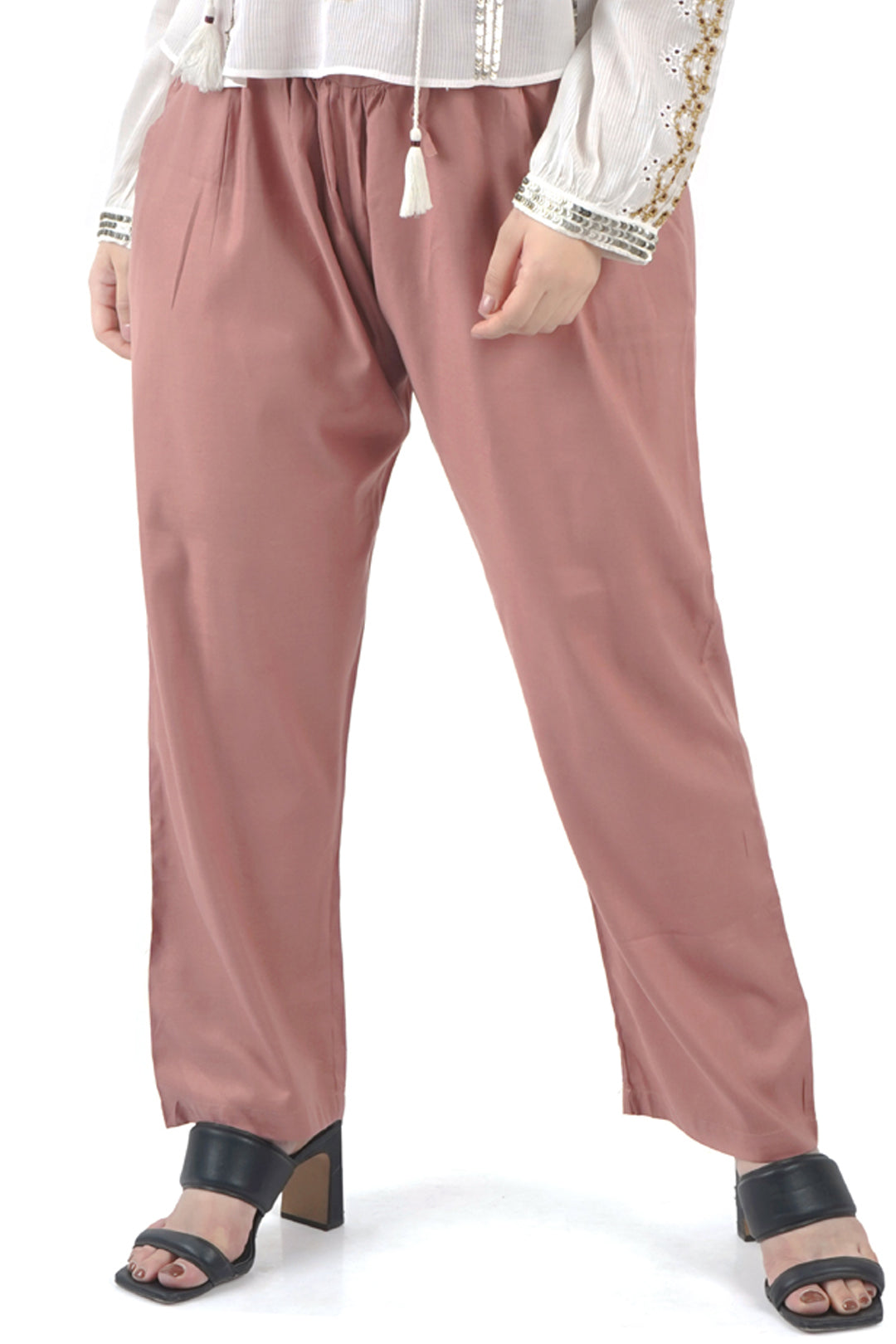 Regular fit Elastic Waist Cotton Pencil Pant For Women  Girls Trousers   Pants