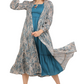 Rayon Smoking Ethnic Dress With  paisley lurexJacket Shrug