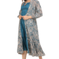 Rayon Smoking Ethnic Dress With  paisley lurexJacket Shrug