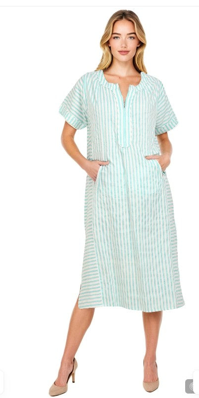 Aqua Align Engineered striped -Mintpastel  long tunic *kurta)
