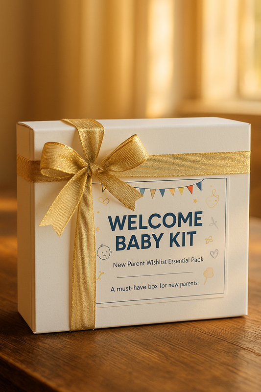 The Welcome Sweet Baby - A Perfect Congratulatory Gift for New Parents! | The Momiandme NewBorn Gift Box | Gift Hamper| Unisex Clothing Set | Infants Essentials | Baby Shower | 5 piece set | For BabyBoy and BabyGirl