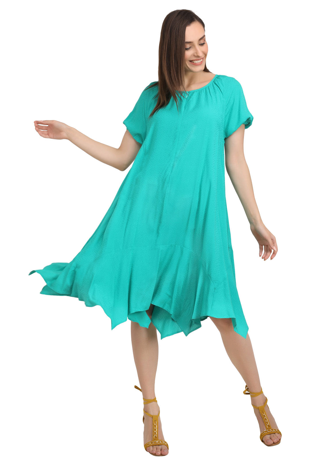 Turquoise Hanky Hem Dress