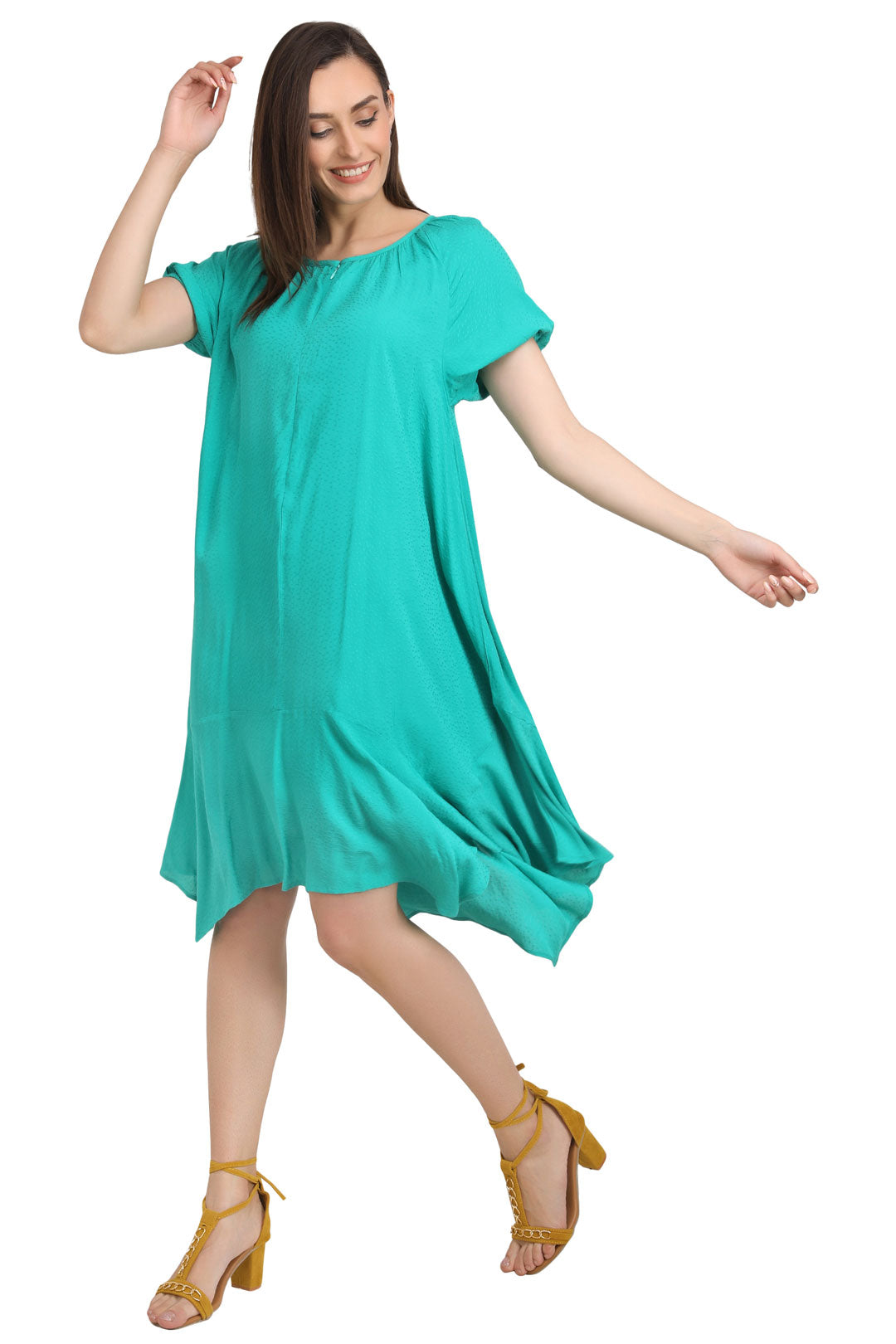 Turquoise Hanky Hem Dress