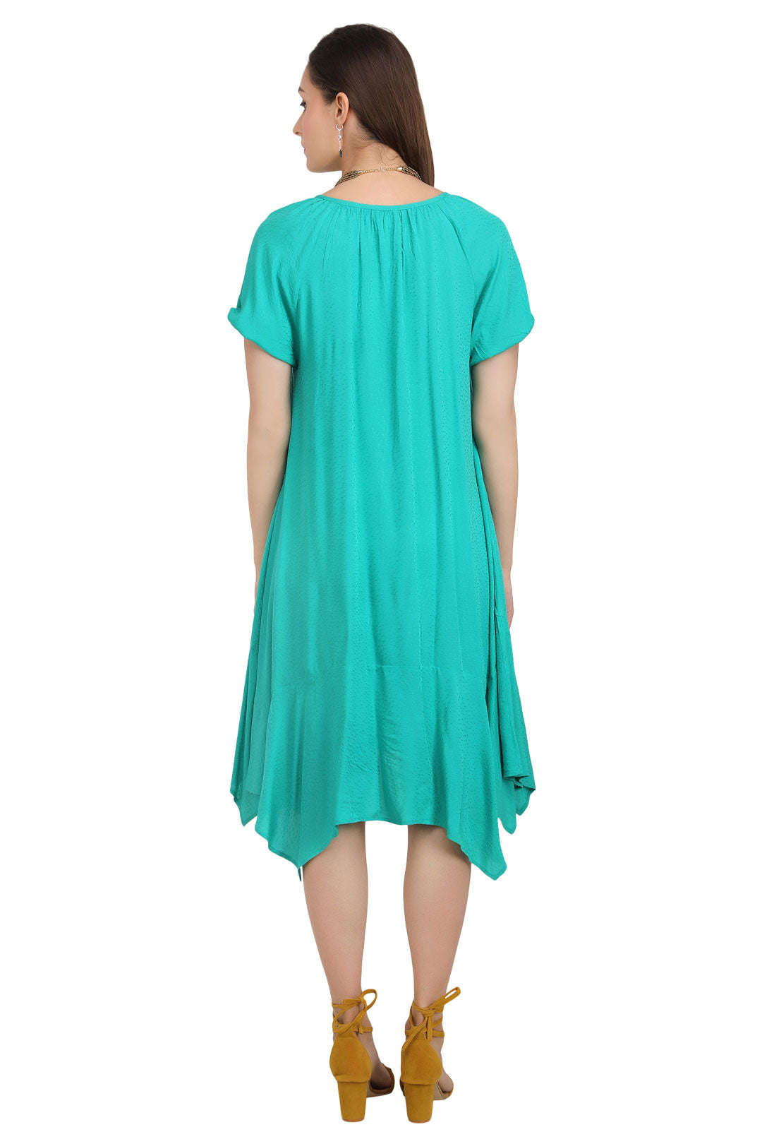 Turquoise Hanky Hem Dress