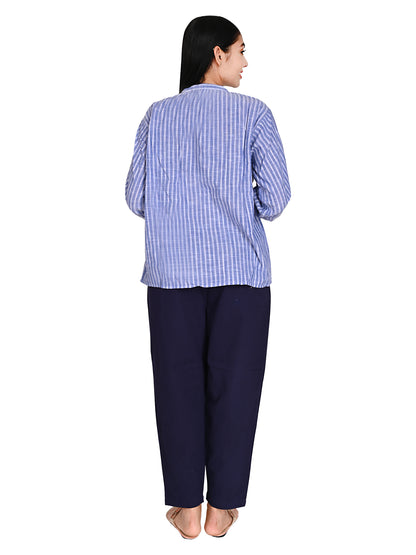 Blue stripe smart  top