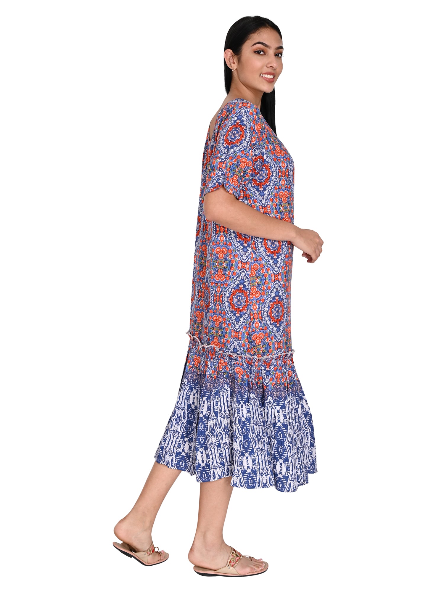 Boho Print Border Hem dress_4