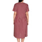 Old Rose stripe knee length dress-5