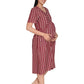 Old Rose stripe knee length dress-1