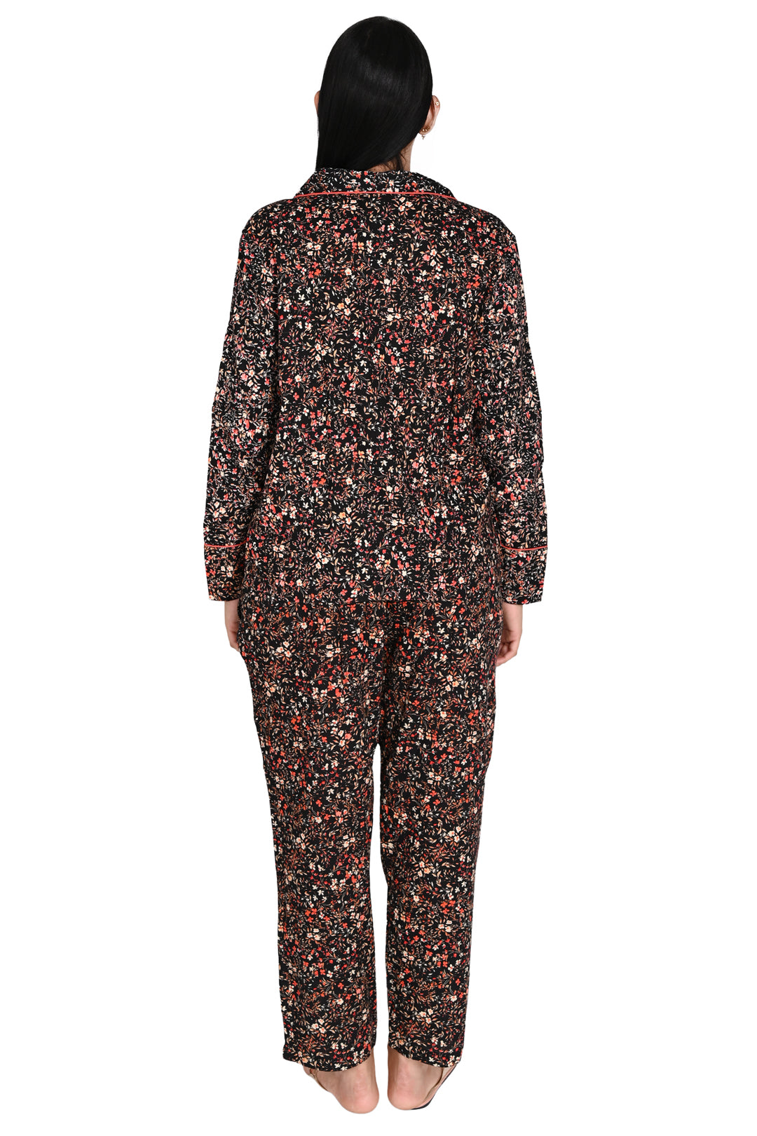 Black Ditsy floral PJ Set-3