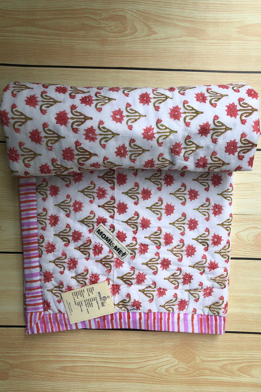 Buti Motif Flower Hand Block Print Quilt_6