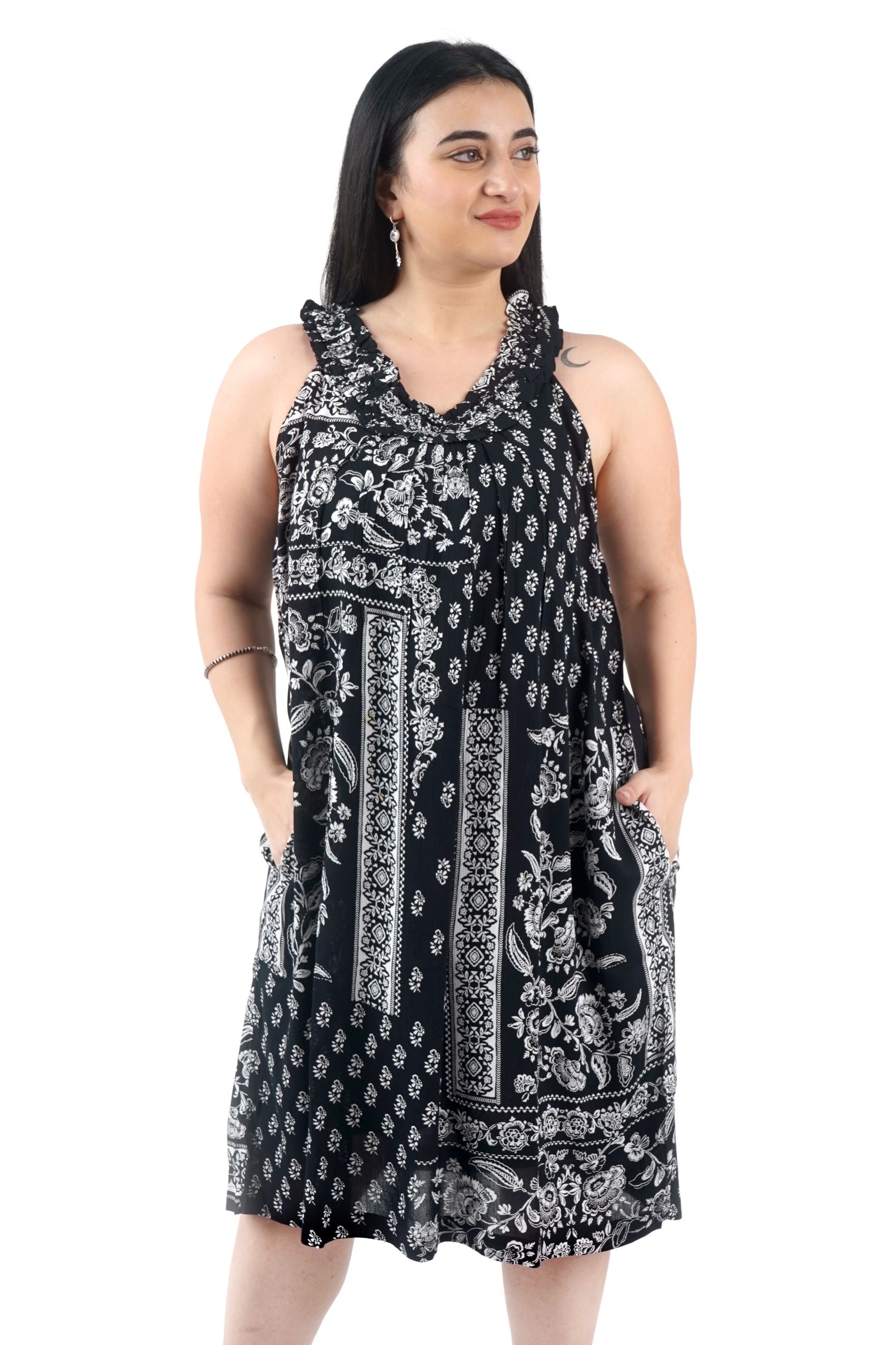 Rayon Bandana Print Shift Dress-2