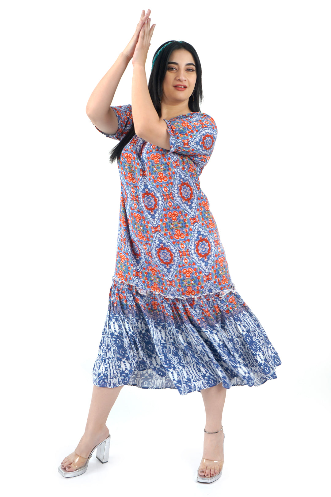 Boho Print Border Hem dress_1