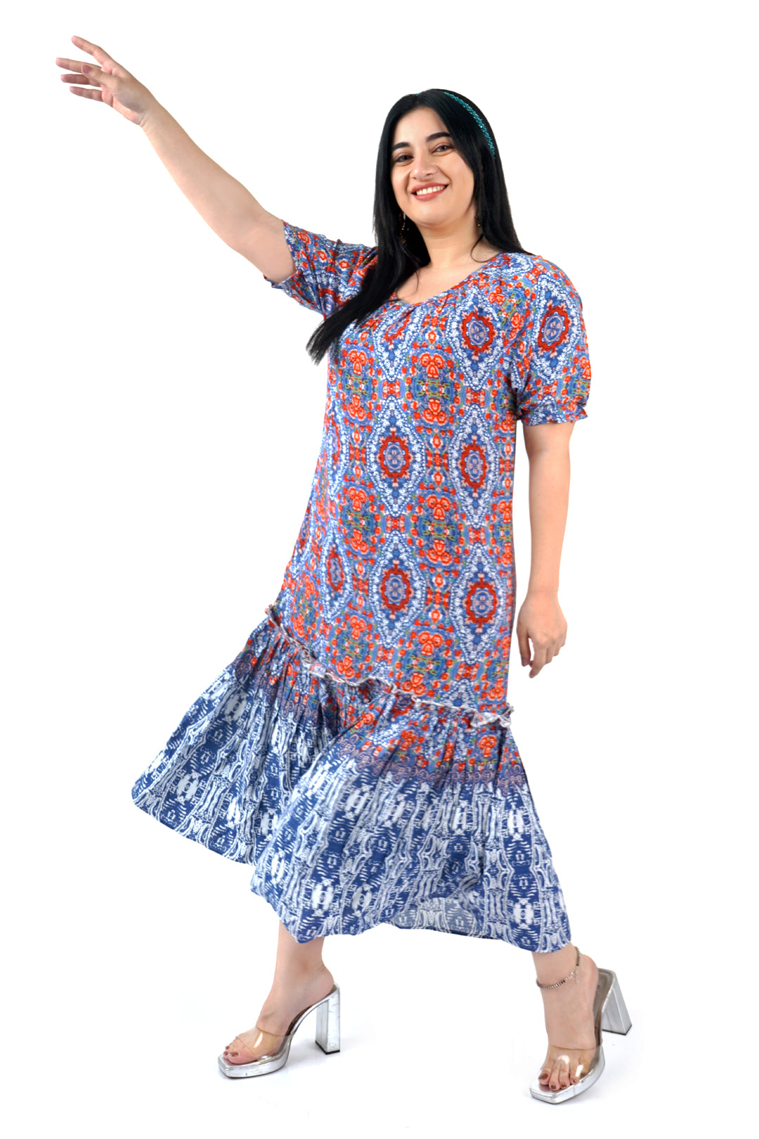 Boho Print Border Hem dress_2