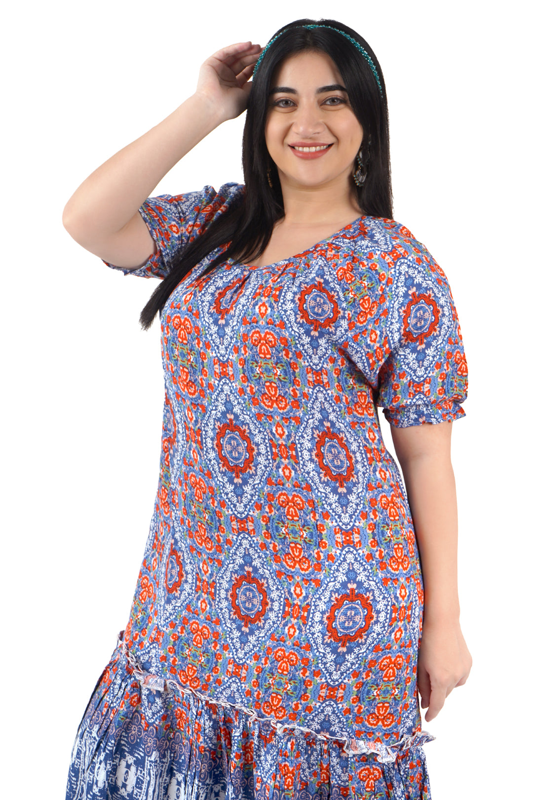 Boho Print Border Hem dress_5