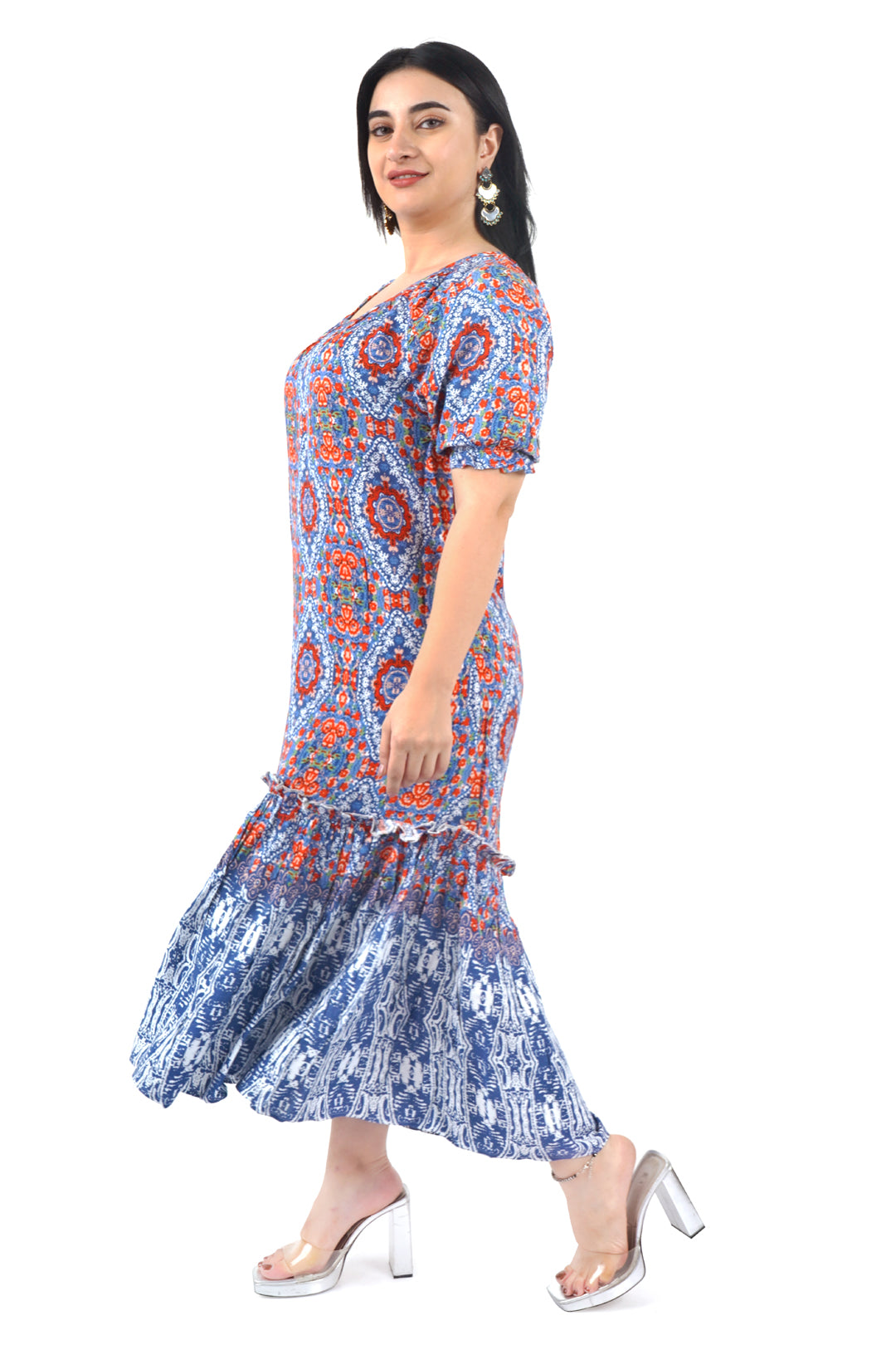 Boho Print Border Hem dress_7